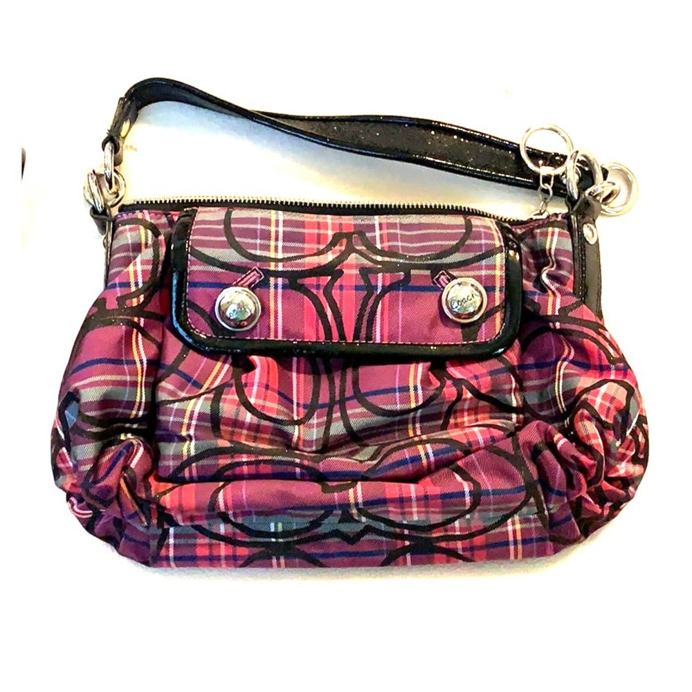 Purple plaid Coach purse